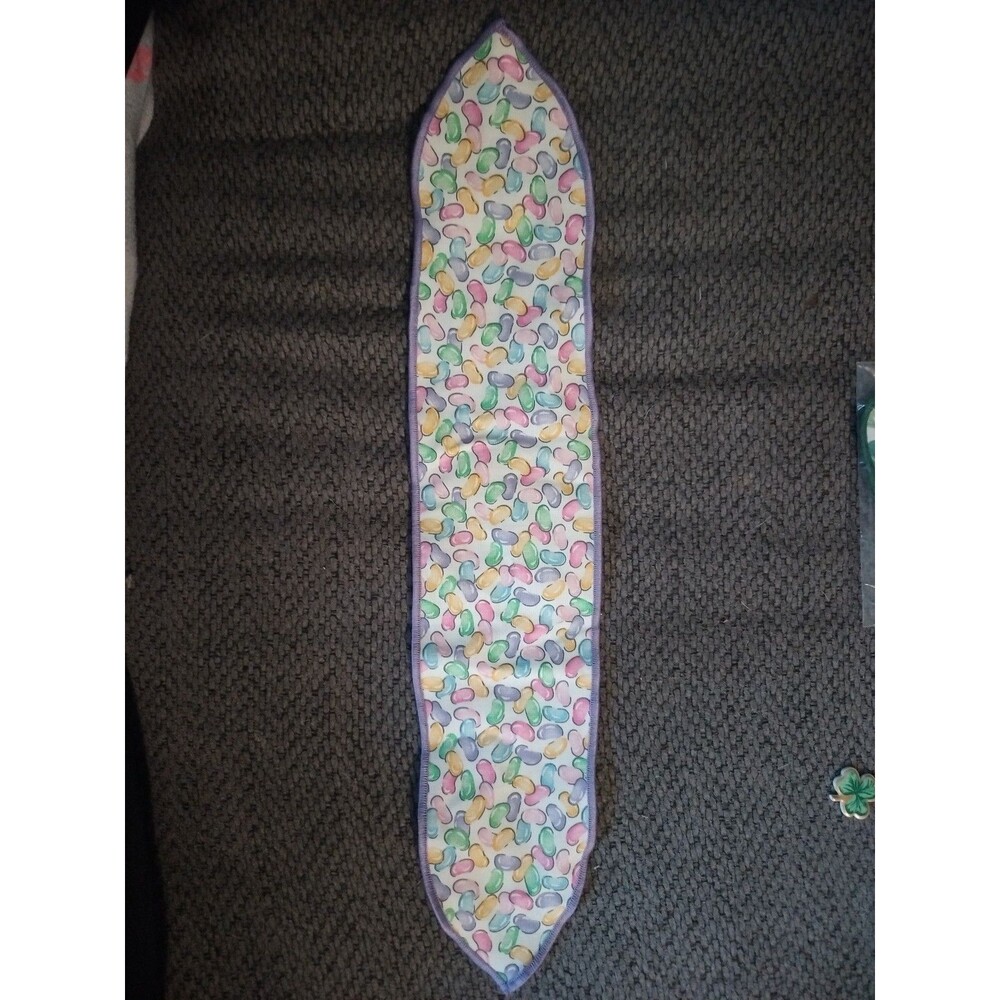 Longaberger Basket Jelly Bean Fabric Large Handle Tie, Purple edge